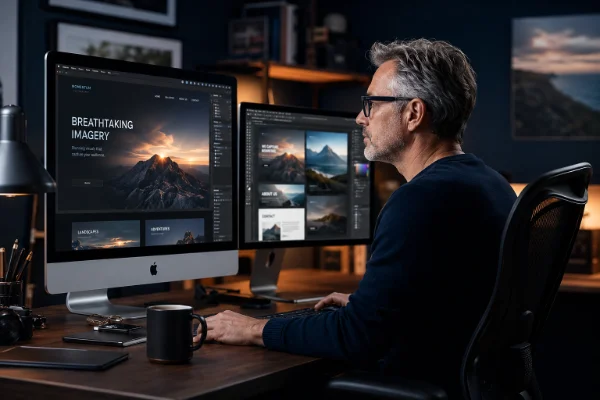 Joe working at his iMac